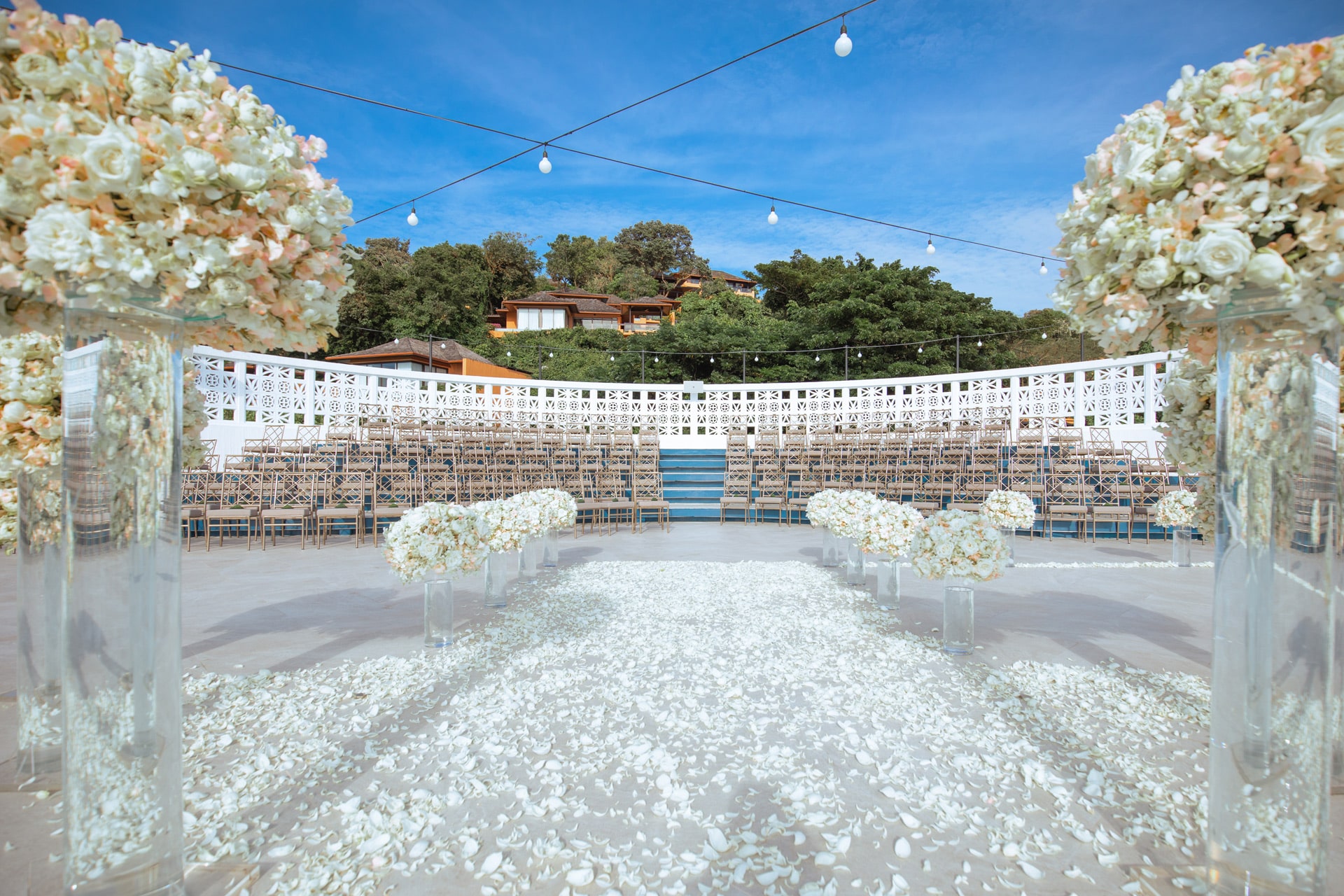 theater style seating rooftop wedding venue
