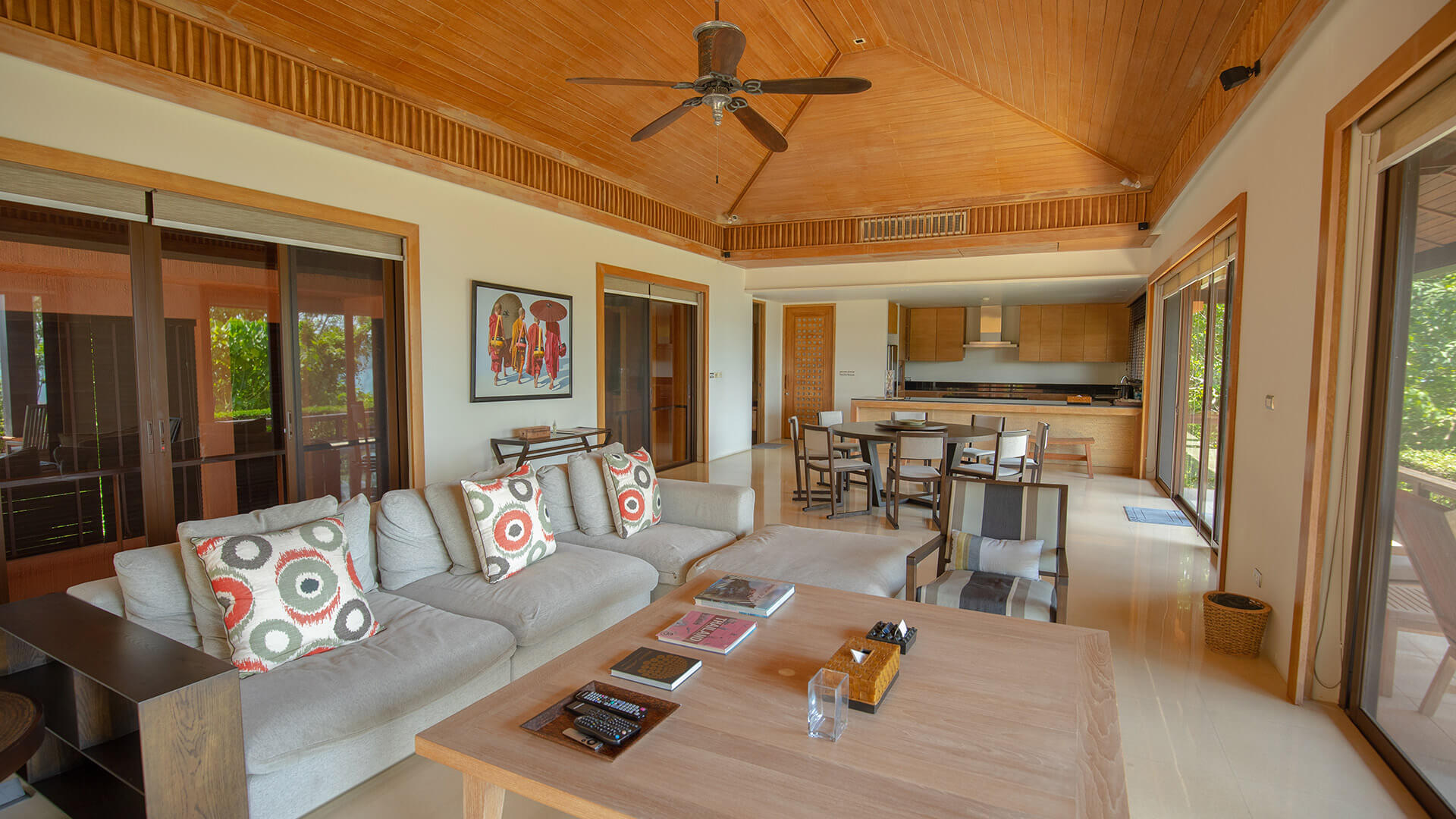 3 bedroom residence villa partial ocean pool view luxury hotel resort phuket thailand living room