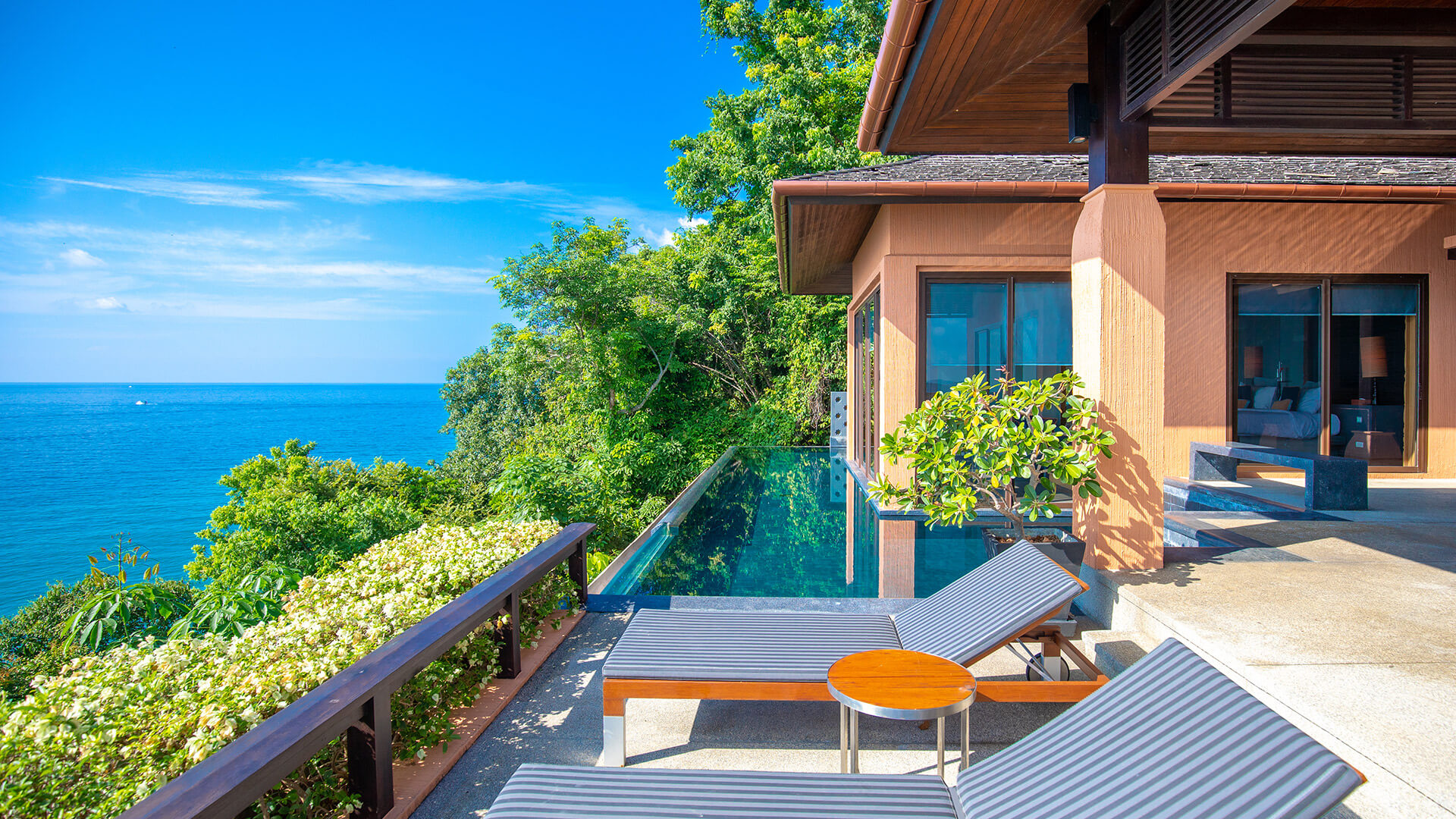 hotel phuket luxury private pool villa one bedroom sunbath sea view