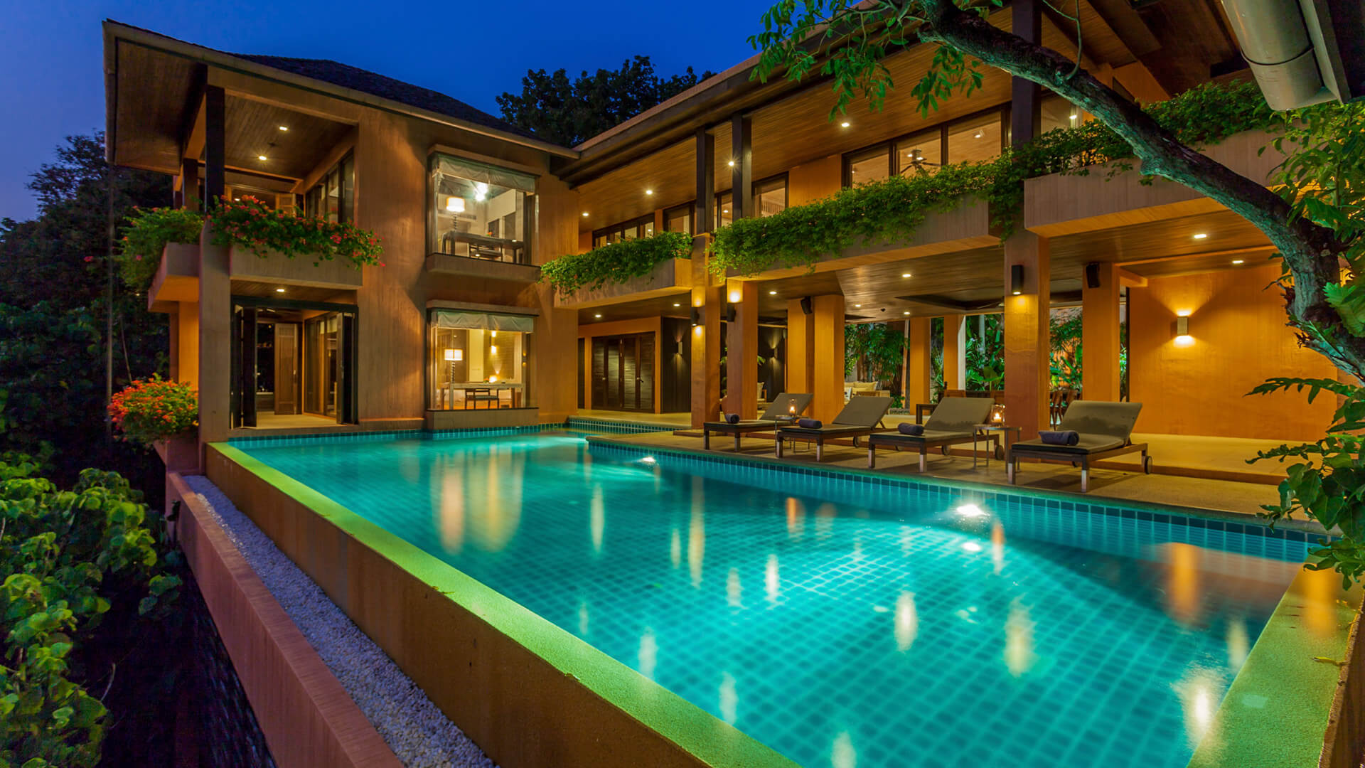 residence villa in phuket suite three bedroom luxury hotel resort night view